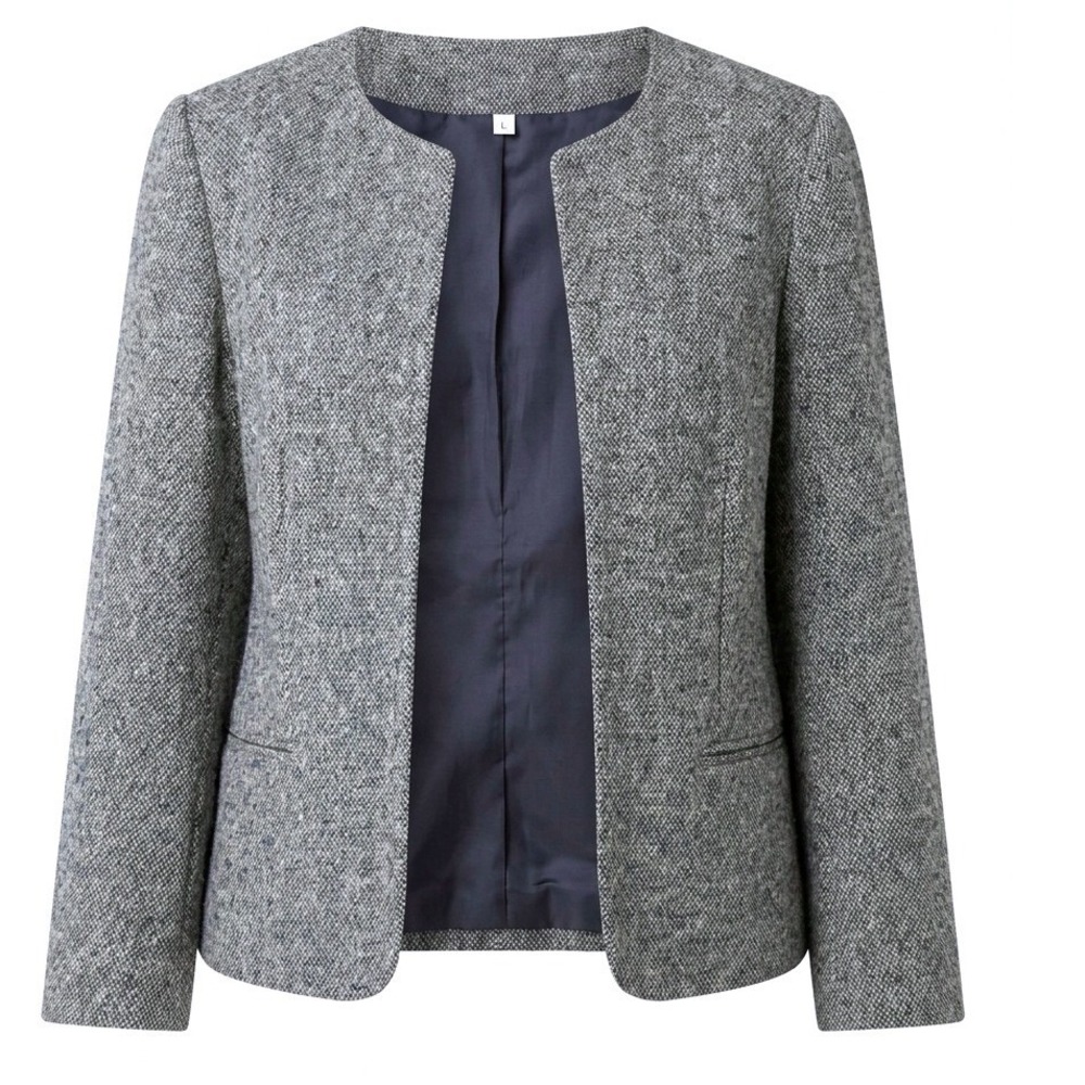 Orvis Sporting Traditions Old Money Womens Grey Equestrian Tweed Wool Blazer 18